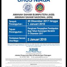 Untuk makluman bayaran bpn 2.0 fasa pertama akan dibayar pada bulan oktober 2020. Penangguhan Urus Niaga Asb Asn Mulai 20 Disember 2017 01 Januari 2018