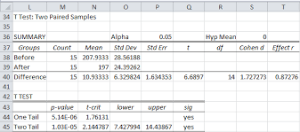 Paired Sample T Test Real Statistics Using Excel