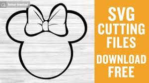Download Minnie Head Outline Svg Free Cut Files For Cricut Silhouette Instant Download Youtube