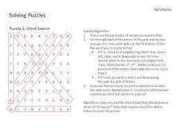 You don't have to be an accomplished author to put words together or even play with them. Solving Puzzles Solutions Puzzle 1 Word Search Sample Algorithm Ppt Download