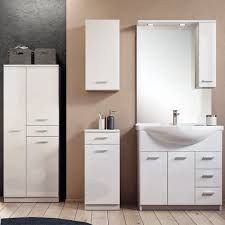 Specchi bagno, design e funzionalità per un ambiente accogliente e luminoso. Mobile Bagno A Terra Economico Da 100 Cm Con Specchio E Pensile Laterale