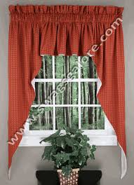 boxwood 3 piece lined swag set  brick
