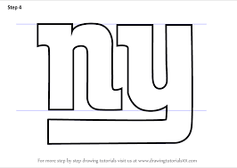 Starting in 1961, a stylized white lowercase ny was added to both sides of the team's helmet. Learn How To Draw New York Giants Logo Nfl Step By Step Drawing Tutorials
