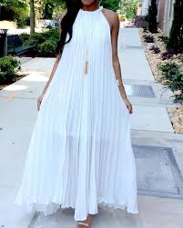Hot Summer Halter Pleated Casual Maxi Dress Womens Maxi Dresses Maxi Dress Bohemian Maxi Dress