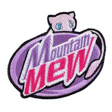 Mountain Mew Mock Mountain Dew Logo Feat Mew Pokemon Embroidered Sew On Iron On Patch Embroidered Patch Diy Embroidered Patches Cute Patches