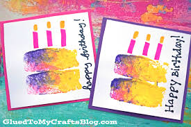 They're a somewhat standard part of anyone's. Sponge Painted Birthday Cake Cards Craft Idea For Older Kids