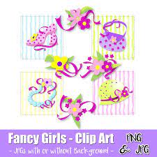 Fancy Girl Set Clip Art Girls Accessories Png And Jpg Files Instant Download Clip Art Fancy Girl Girls Accessories