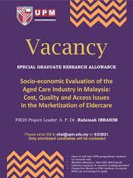 Search for research assistant jobs and related vacancies at jobs.ac.uk. Malaysian Research Institute On Ageing Vacancy For Graduate Research Assistant Gra For Interested Applicants Please Submit Your Cv To Chai Upm Edu My By 5 February 2021 Facebook