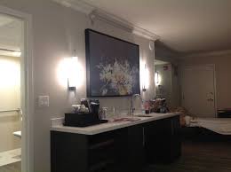 coffee bar with small sink, microwave