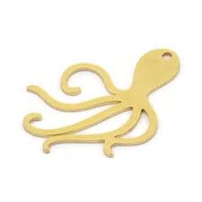 Buy Brass Plated Octopus Charm Pendants 17x31mm (DESTASH SALE), D120 Online  in India