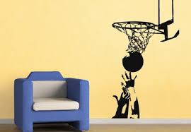 Black Abstract Basketball Sports Wall Stickers Decals For Modern Living Room Interior Decorating Ideas