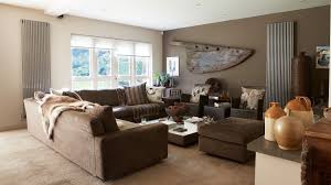 Modern Mushroom Brown Living Room With Corner Sofa The Room Edit Brown Living Room Corner Sofa Living Room Living Room