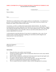 Request for medical records cover letter. Sample Confirmation Letter Of Patient Decision To Transfer Terminate Care In Word And Pdf Formats