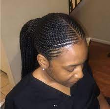 Cornrows or canerows are a style of hair braiding in which the hair is braided very close to the scalp, using an underhand, upward motion to make a continuous, raised row. African Hair Braiding Cornrows Blackhairstyles African Hairstyles African Braids Hairstyles Hair Styles