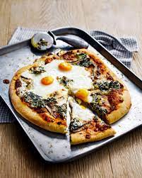 ricotta spinach mushroom and egg pizza recipe delicious magazine recipe egg pizza pickle recipes homemade vegetarian pizza