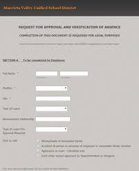 Can you contact an employee when they are off sick? Request For Approval And Verification Of Absence Form Template Jotform