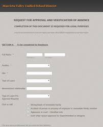 Call as soon as possible. Request For Approval And Verification Of Absence Form Template Jotform