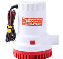Amarine Made Non Automatic Bilge Pump for Boats 2000 GPH Submersible Pump  12V Boat Marine Plumbing Electric with Hose ID 29mm 1-1/8 Outlet 8.5A