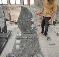 India Green Granite Tombstone - StoneContact.com