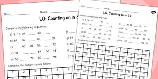 Section next to each selection chart. Counting In 8s Worksheet Teacher Made