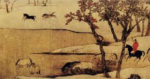秋郊饮马图 元 zhao mengfu 赵孟頫 chinese art painting painting art