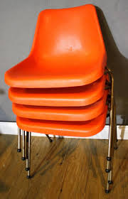 Vintage Orange Shamrock Neatway Molded By Luckysevenvintage 150 00 Molded Plastic Chairs Plastic Chair Molded Chair