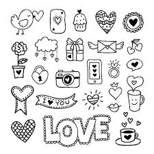 Hearts Ring Camera Coffee St Valentine S Day Cincept Hand Easy Doodle Art Doodle Art Journals Cute Doodle Art