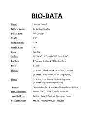 Image Result For Biodata In English Format Biodata Format Download Biodata Format Bio Data For Marriage