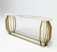 Console Table In Brass Base And Statuario Marble Top Geneve Collection Arredi M2 Brass Furniture Luxury Furniture Design Contemporary Console Table