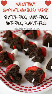 This recipe for a dairy free, gluten free, and vegan version of peanut butter cups comes together in 20 minutes and is finished in 35. Gluten Free Dairy Free Valentine S Chocolate Berry Kabobs Peanut Free Desserts Berry Kabobs Allergy Free Recipes