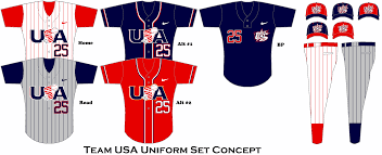 Team Usa Baseball Uniform Set Concept Usa Baseball Baseball Bag Baseball Uniform