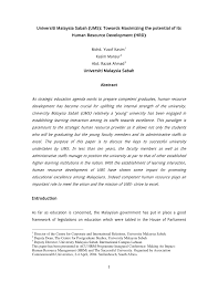 Complete past papers (cie and aqa). Pdf Universiti Malaysia Sabah Ums Towards Maximizing The Potential Of Its Human Resource Development Hrd