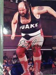 Jim duggan wwf ic champion mr. Earthquake John Tenta Autographed Photo Wwe Wwf Wrestling 515339029