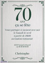 Cartes Invitations Anniversaire 70 Ans 123cartes