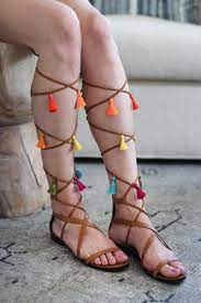 Diy Tassel Greek Sandals Honestly Wtf Sandalhas Sapatos Sandalias