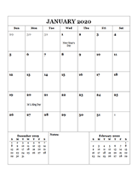 Printable calendar availanle in a variety of designs, colors as well as layouts. Printable 2020 Monthly Calendar Templates Calendarlabs