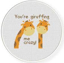 You can see a small sample of the color symbol chart in the last photo. Charts Club Members Only Giraffe Cross Stitch Pattern Daily Cross Stitch