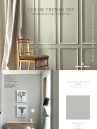 Funny, my wild guess was a neutral like balboa mist or cumulus cloud. Benjamin Moore Colour Trends 2019 Colour Card Art Materials Art Media