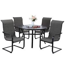 We did not find results for: Sophia William 5 Piece Patio Dining Set 4 C Spring Motion Chairs Padded Textilene With 1 Round Patio Dining Metal Table Overstock 32771388