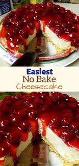 Easiest No Bake Cheesecake Easy No Bake Cheesecake Easy Cheesecake Recipes No Bake Cherry Cheesecake