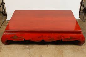 19th Century Very Large Red Kang Table Table Coffee Table Red Lacquer