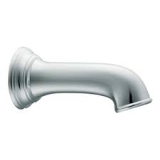 Moen chrome wall mount bathtub faucet. Moen 3858 Chrome 7 1 4 Wall Mounted Tub Spout With Slip Fit Cc Connection Less Diverter Faucetdirect Com