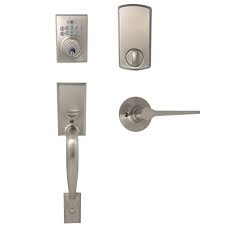 How to change the code on a door lock | hunker. Defiant Alexander Satin Nickel Square Electronic Door Lock With Freedom Interior Lever The Home Depot Canada