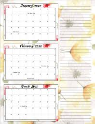 Free Printable 2020 Quarterly Calendars With Holidays 3 Designs