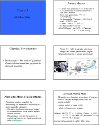 Atomic Masses Chapter 3 Stoichiometry Chemical