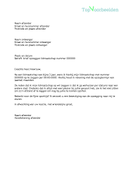 Brief Opzeggen Algemeen Voorbeeld