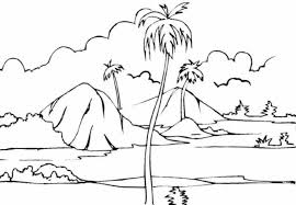 Nah, kalau gambar di atas ini lengkap banget, ada gunung, pohon, rumah, kolam, sawah, dan air terjun. 15 Contoh Gambar Sketsa Pemandangan Alam Broonet