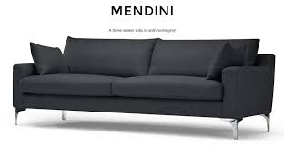 Mendini 3 Seater Sofa Anthracite Grey 3 Seater Sofa Sofa Seater Sofa