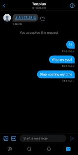 Phantom On Twitter This Random Person Dm Their Phone Number Thinking That I Will Call Or Text Them To Bad For Them I M Not Doing Either Option Call Them Text Them Even