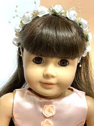 Flowers Headband/crown With White Roses for 15 Inches Ruby Red/ Wellie  Wisher/ 18 American Girl/ Doll Headband